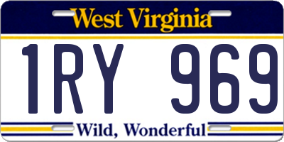 WV license plate 1RY969