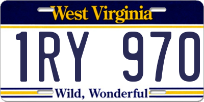 WV license plate 1RY970