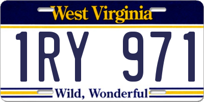 WV license plate 1RY971
