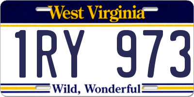 WV license plate 1RY973