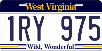WV license plate 1RY975