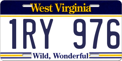 WV license plate 1RY976