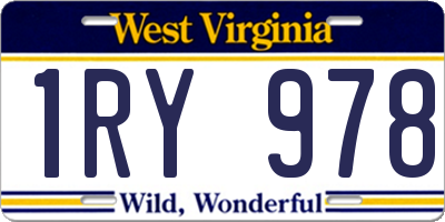 WV license plate 1RY978