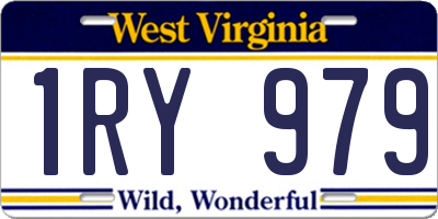 WV license plate 1RY979