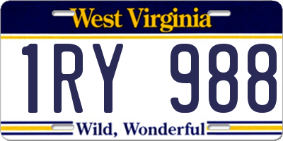 WV license plate 1RY988