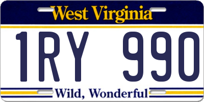 WV license plate 1RY990