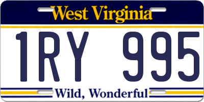 WV license plate 1RY995