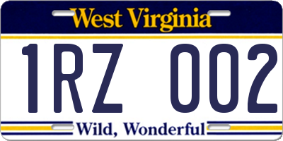 WV license plate 1RZ002