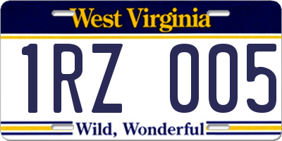 WV license plate 1RZ005