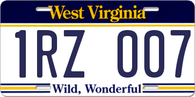 WV license plate 1RZ007