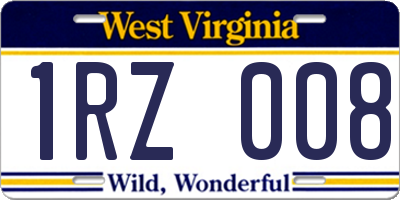 WV license plate 1RZ008