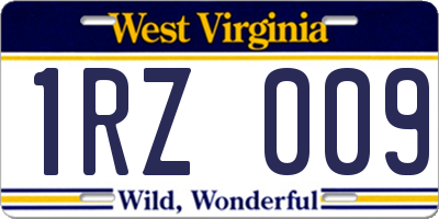 WV license plate 1RZ009
