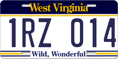 WV license plate 1RZ014