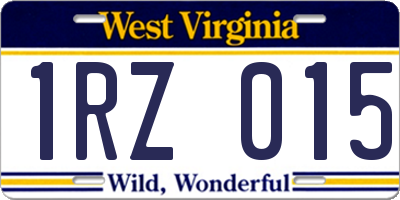 WV license plate 1RZ015