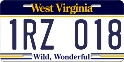 WV license plate 1RZ018