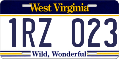 WV license plate 1RZ023