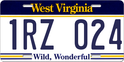 WV license plate 1RZ024