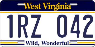 WV license plate 1RZ042