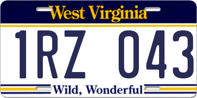 WV license plate 1RZ043
