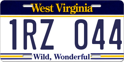 WV license plate 1RZ044
