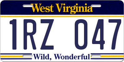 WV license plate 1RZ047