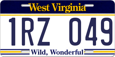 WV license plate 1RZ049