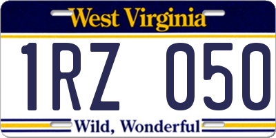 WV license plate 1RZ050
