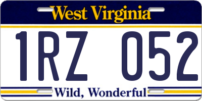 WV license plate 1RZ052