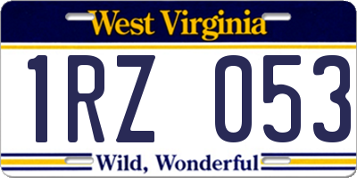 WV license plate 1RZ053