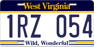 WV license plate 1RZ054