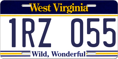 WV license plate 1RZ055