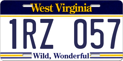 WV license plate 1RZ057