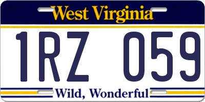 WV license plate 1RZ059