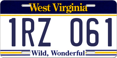 WV license plate 1RZ061
