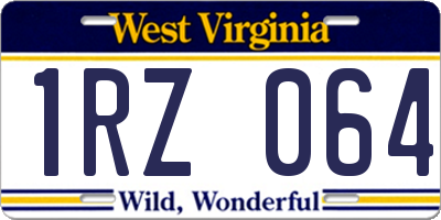 WV license plate 1RZ064