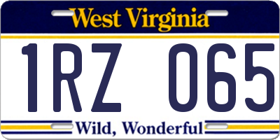 WV license plate 1RZ065