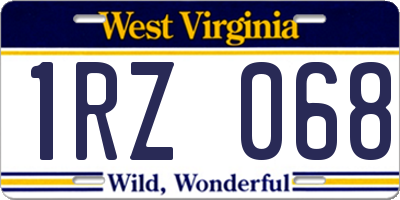 WV license plate 1RZ068