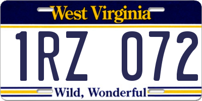 WV license plate 1RZ072