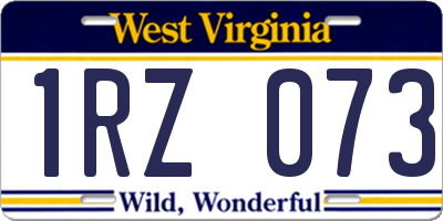 WV license plate 1RZ073
