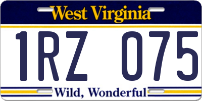 WV license plate 1RZ075