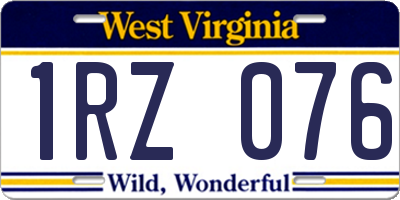 WV license plate 1RZ076