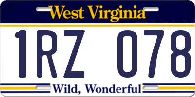 WV license plate 1RZ078