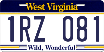 WV license plate 1RZ081