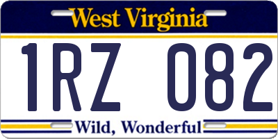 WV license plate 1RZ082