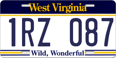 WV license plate 1RZ087