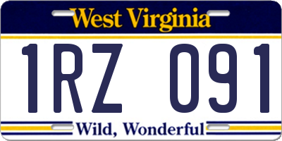 WV license plate 1RZ091