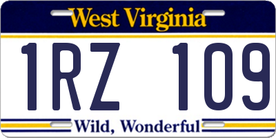 WV license plate 1RZ109
