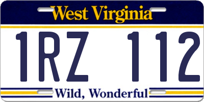 WV license plate 1RZ112