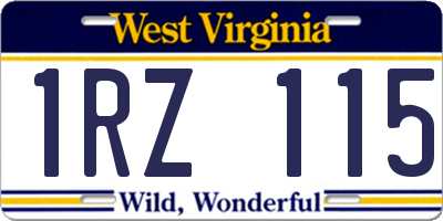 WV license plate 1RZ115