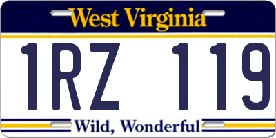 WV license plate 1RZ119